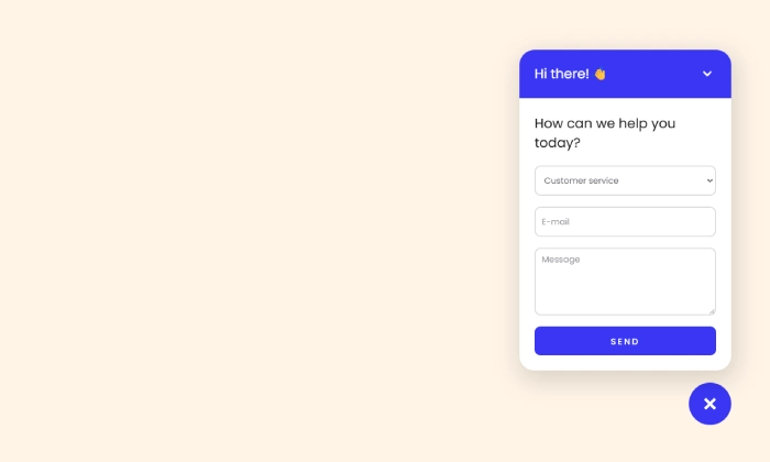 An example of a user-friendly contact popup used to answer customer questions and reduce purchase friction.