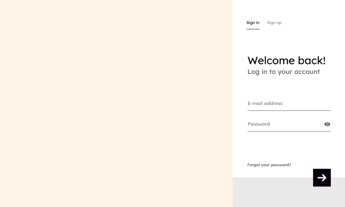 An example of a clean, user-friendly login popup designed to streamline the customer sign-in process.