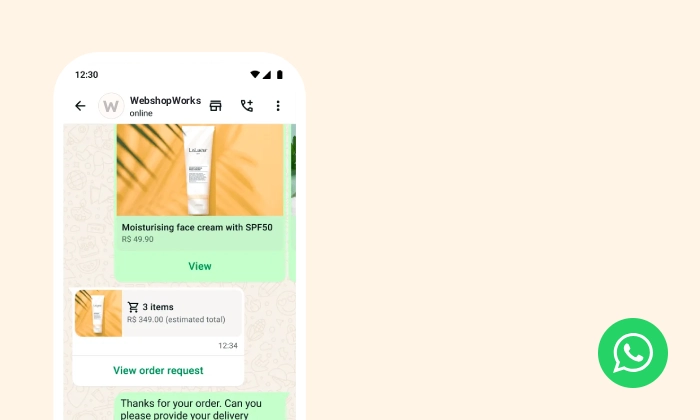 An example of a user-friendly WhatsApp chat popup used to answer customer questions and drive sales through real-time support.