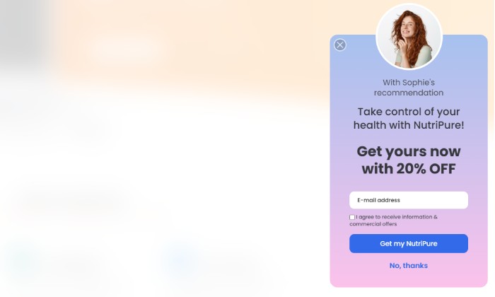 Influencer popup