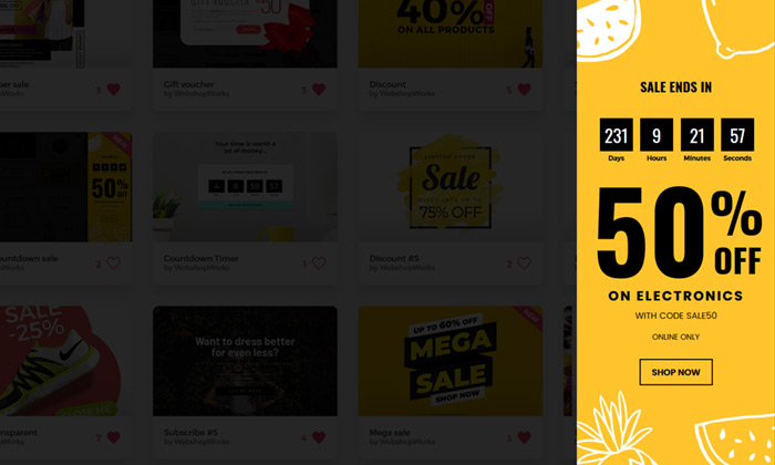 Sidebar countdown sale