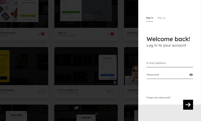 Sidebar login